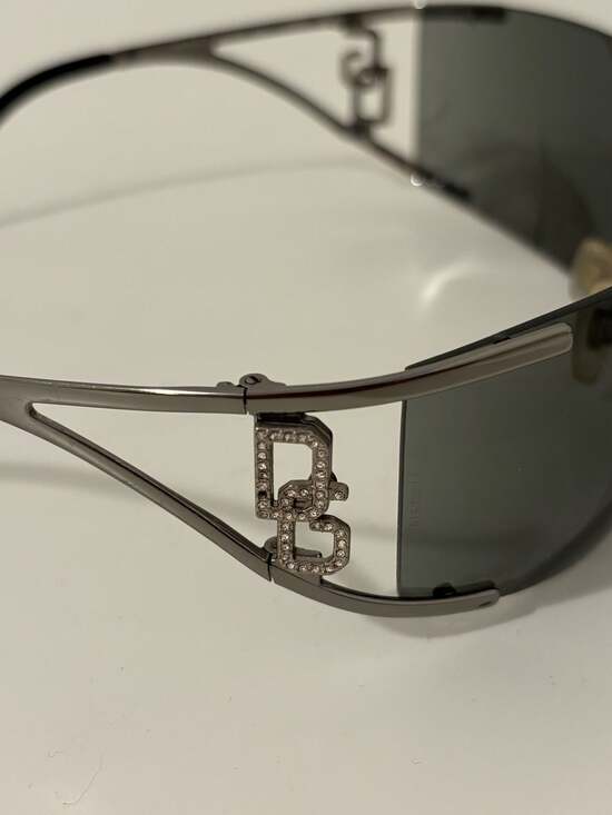 Dolce & Gabbana DG2002-B Vintage Y2K Rhinestone Shield Sunglasses main image 5